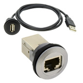 Flush Silhouette 控制元器件　ø22 CW系列USB/RJ45工(gōng)业用(yòng)转接器